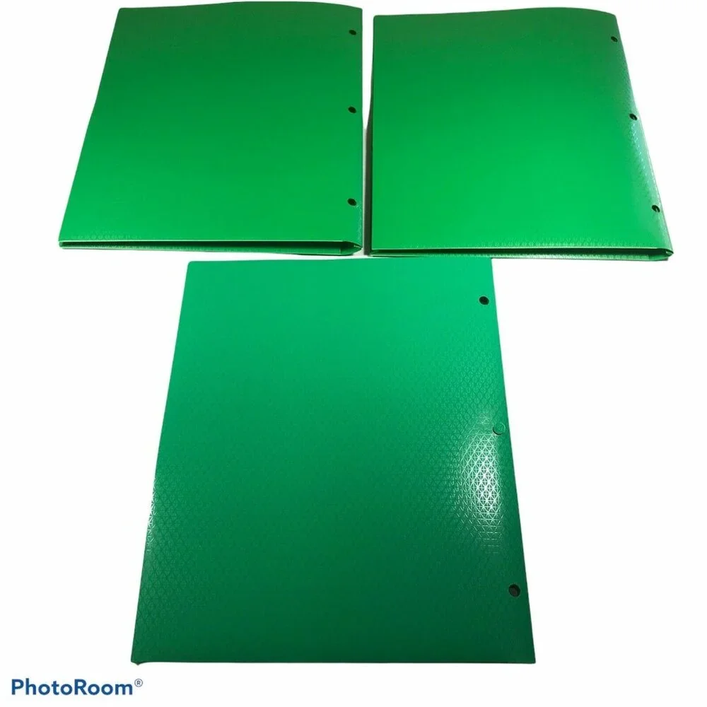 Lot Of 3 Mead Five Star Plastic Green 2 Pocket Folders New